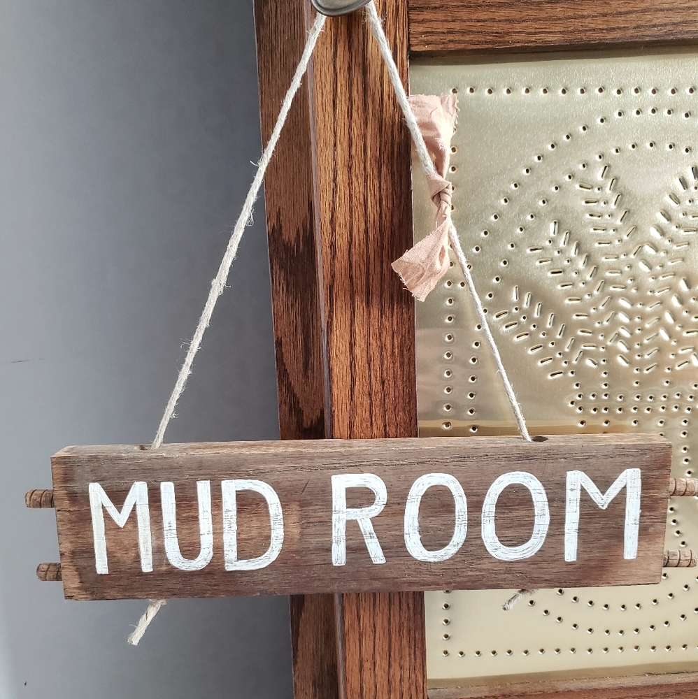 Mud room sign